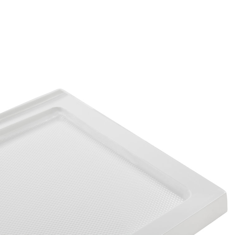 36'' Glossy White Acrylic Square Shower Base with Round Drain