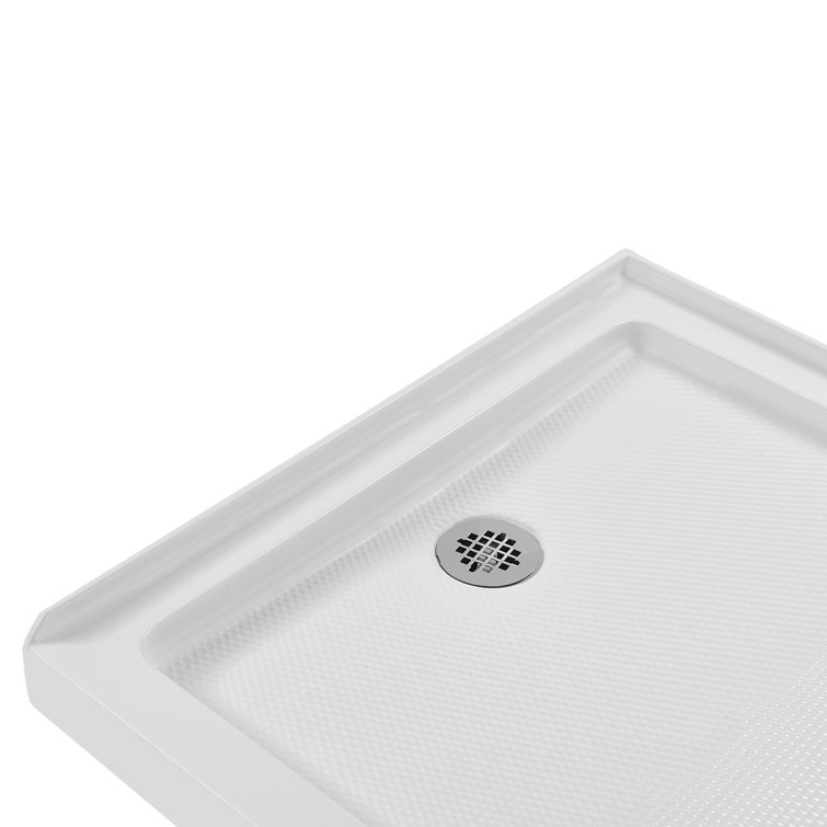 36'' Square Glossy White Acrylic Shower Base with ABS Drain