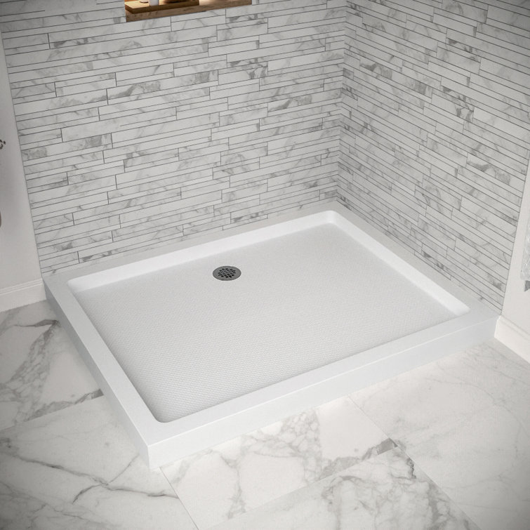 48'' x 36'' Glossy White Acrylic Rectangular Shower Base