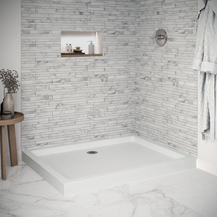 48'' x 36'' Glossy White Acrylic Rectangular Shower Base