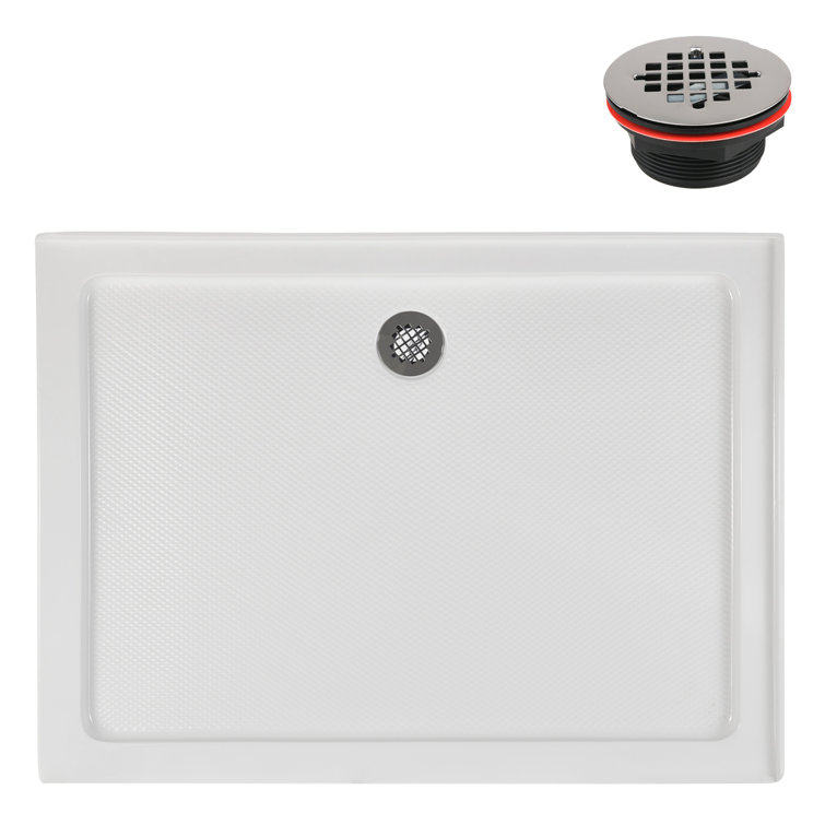 48'' x 36'' Glossy White Acrylic Rectangular Shower Base