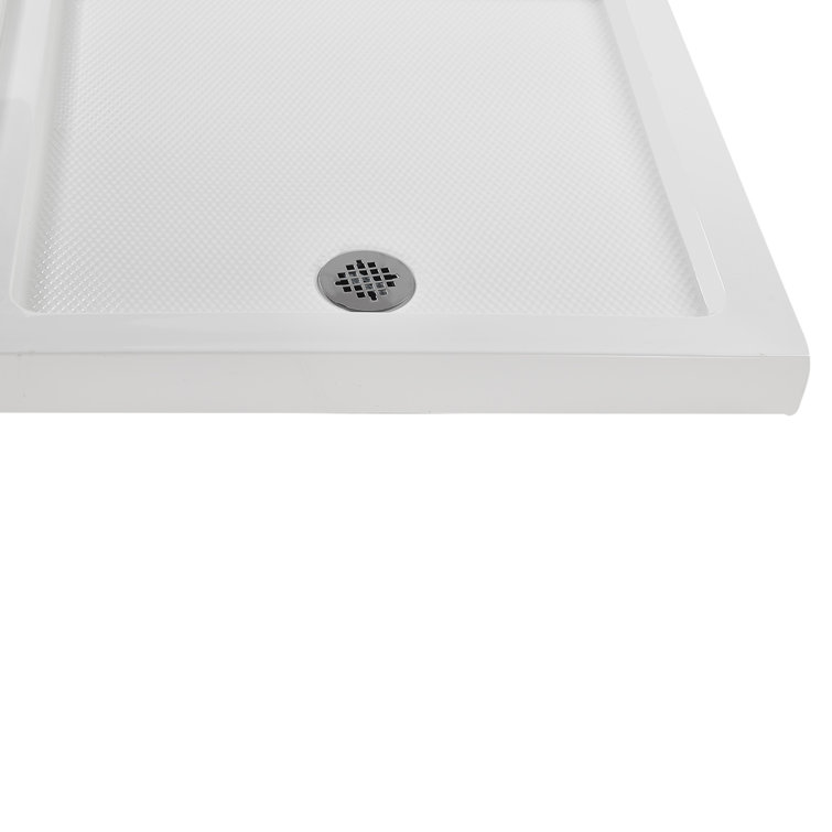 Streamline 36" White Acrylic Corner Shower Base with ABS Drain