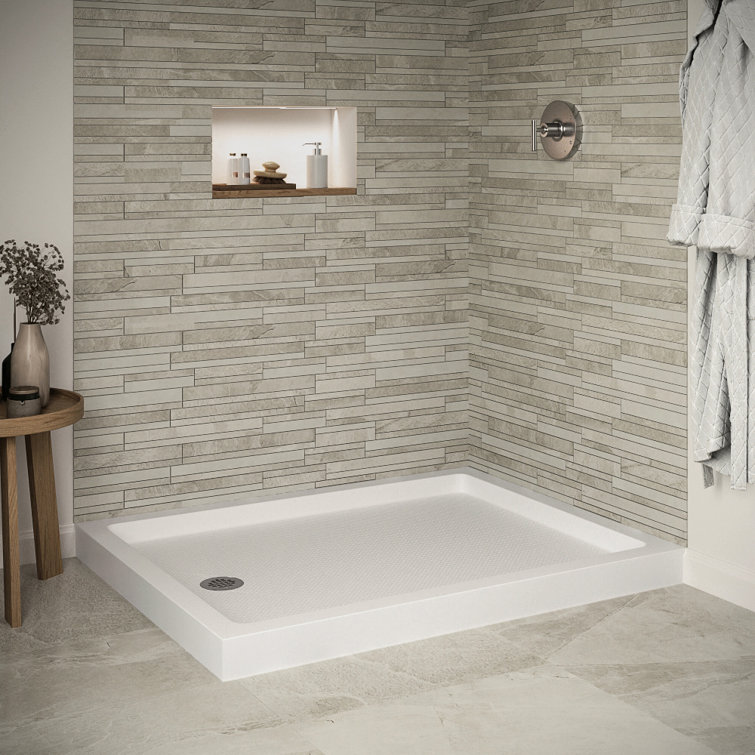 48'' x 36'' Glossy White Acrylic Rectangular Shower Base