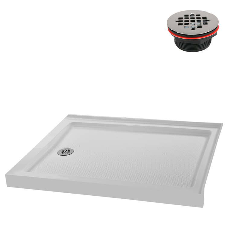 48'' x 36'' Glossy White Acrylic Rectangular Shower Base