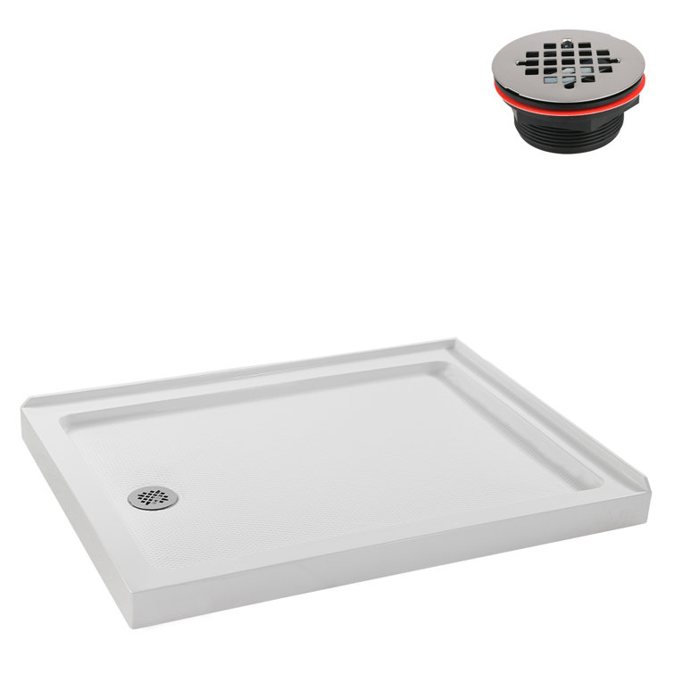 48'' x 36'' Glossy White Acrylic Rectangular Shower Base
