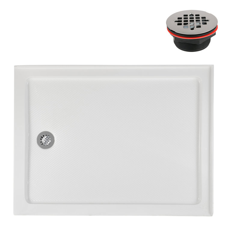 48'' x 36'' Glossy White Acrylic Rectangular Shower Base
