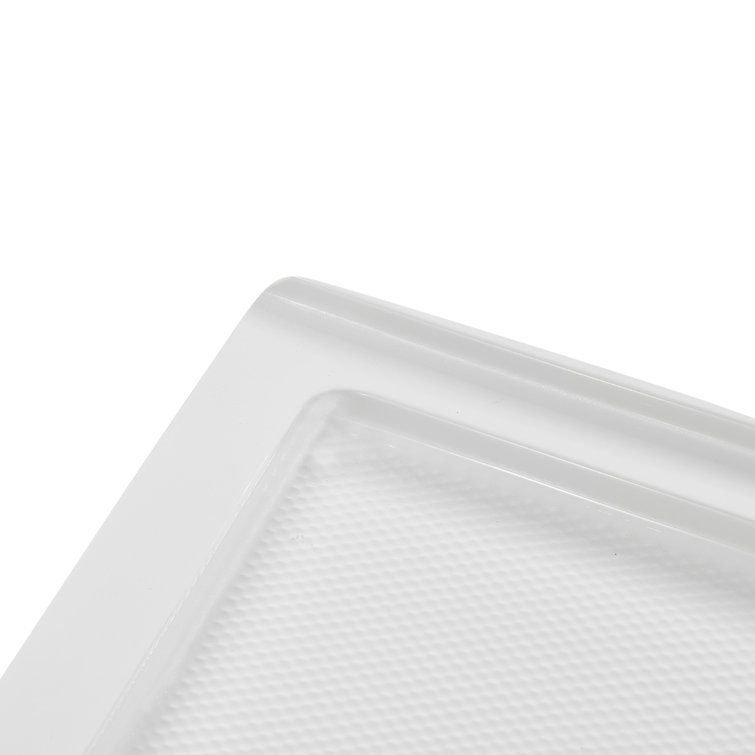 Glossy White 36'' Square Acrylic Corner Shower Base with Drain