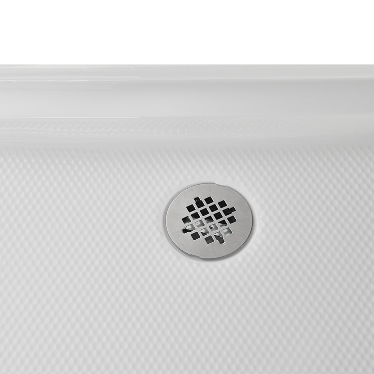 Glossy White 36'' Square Acrylic Corner Shower Base with Drain