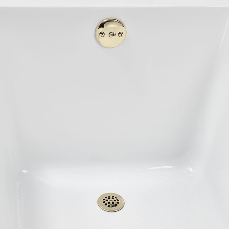 60" x 32" Glossy White Acrylic Soaking Drop-In Bathtub