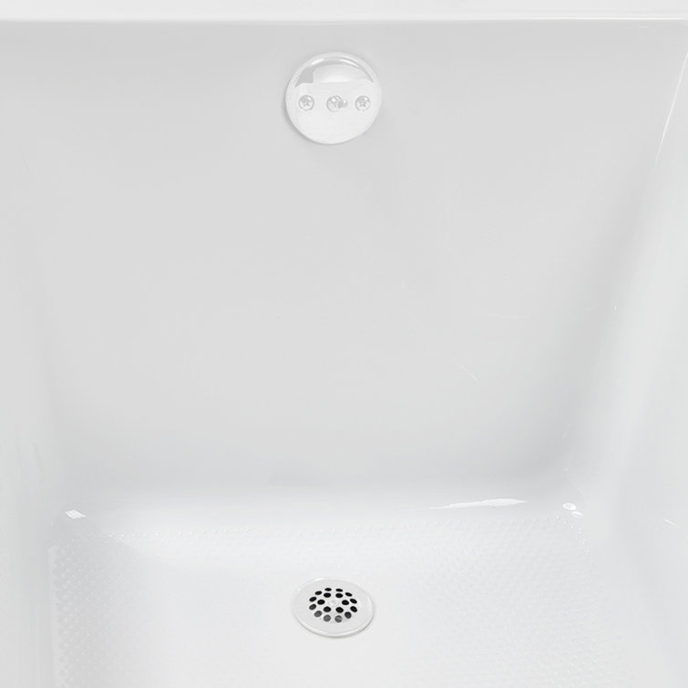 66" x 34" Glossy White Acrylic Soaking Drop-In Bathtub