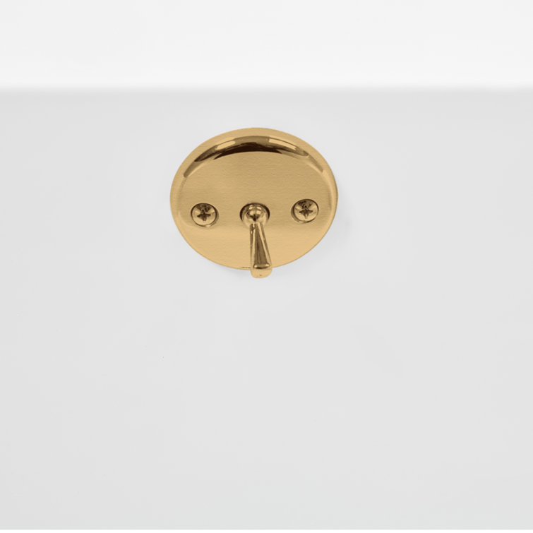 60" x 32" Glossy White Acrylic Soaking Drop-In Bathtub with Brushed Gold Drain