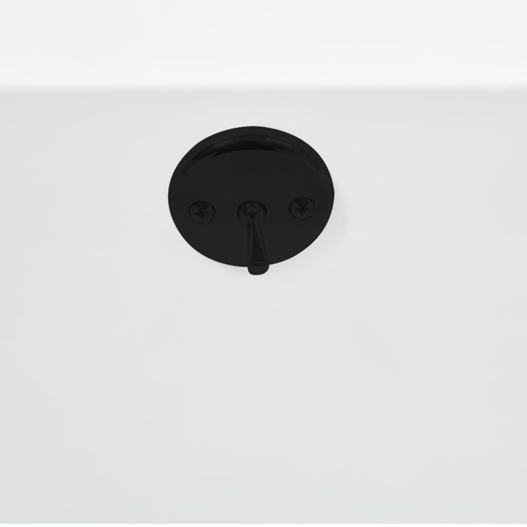 66'' Glossy White Acrylic Soaking Drop-In Bathtub with Matte Black Trim