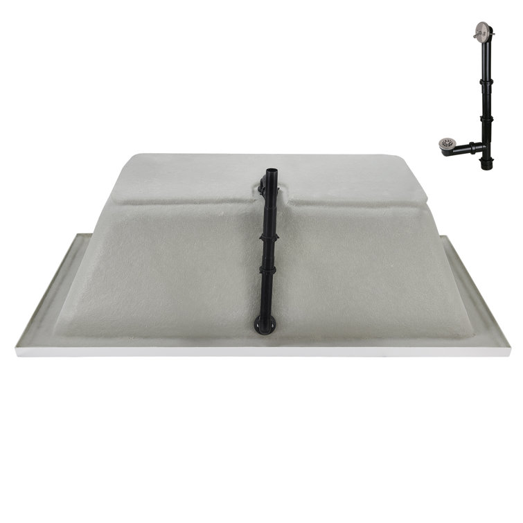 66'' x 34'' Glossy White Acrylic Soaking Drop-In Bathtub