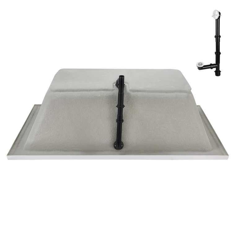 60" x 32" Glossy White Acrylic Drop-In Soaking Bathtub