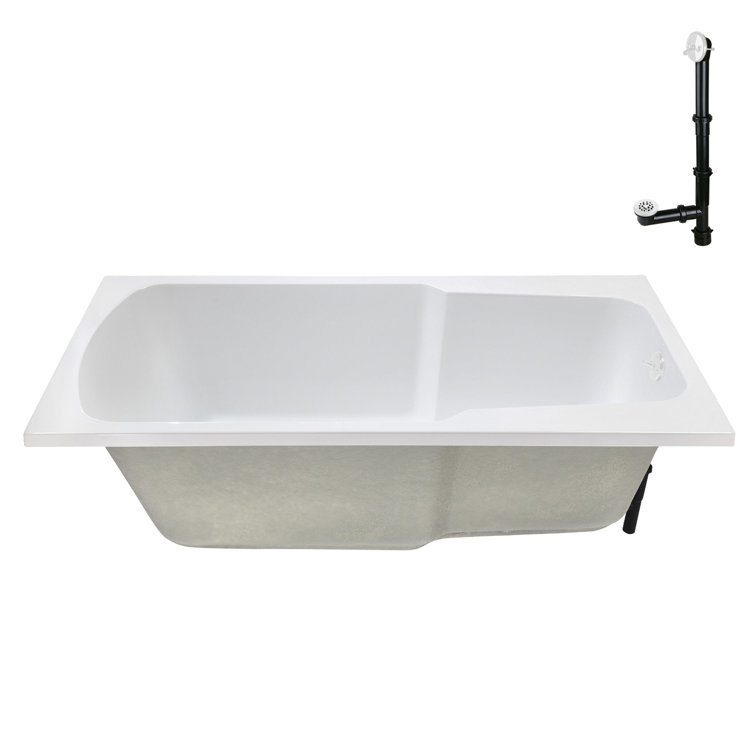 72'' x 36'' Glossy White Acrylic Soaking Drop-In Bathtub
