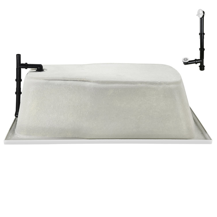 72'' x 36'' Glossy White Acrylic Soaking Drop-In Bathtub