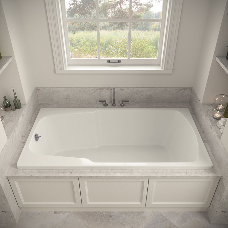 72'' x 36'' Glossy White Acrylic Drop-In Soaking Bathtub