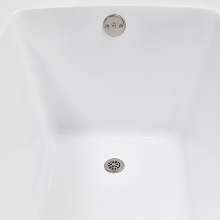 66" White Acrylic Rectangular Drop-In Soaking Bathtub