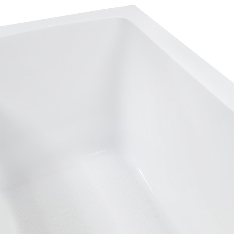 66" x 34" Glossy White Acrylic Soaking Drop-In Bathtub