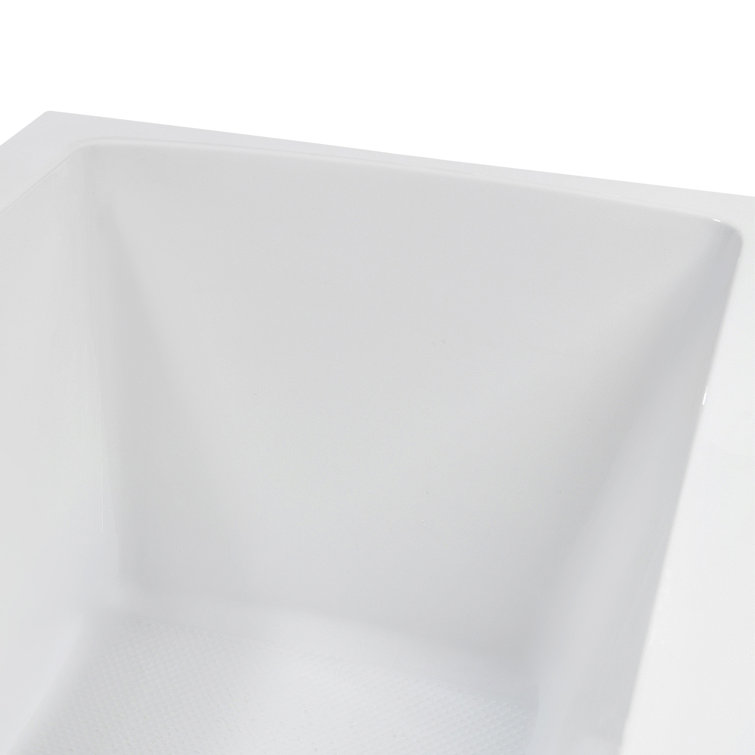 66" x 34" Glossy White Acrylic Soaking Drop-In Bathtub