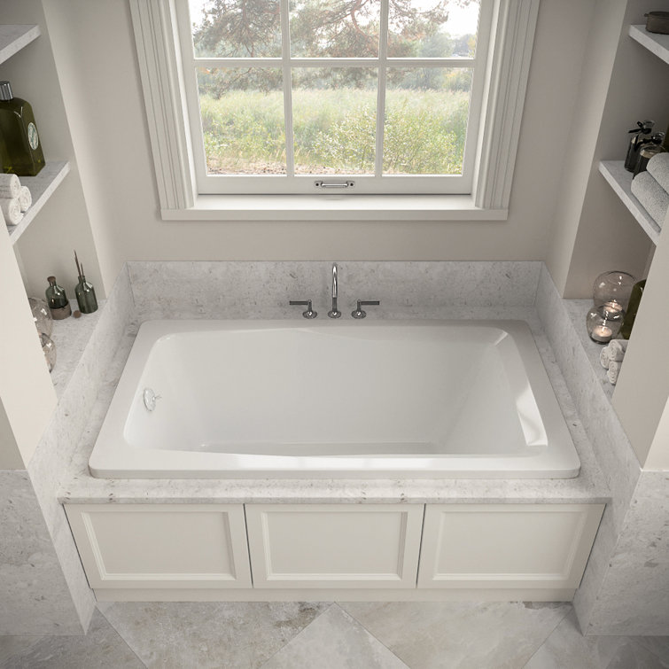 60'' x 32'' Glossy White Acrylic Soaking Drop-In Bathtub
