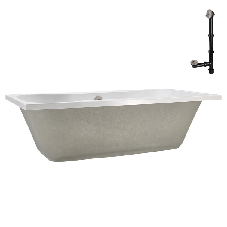 72'' x 36'' Glossy White Acrylic Soaking Drop-In Bathtub