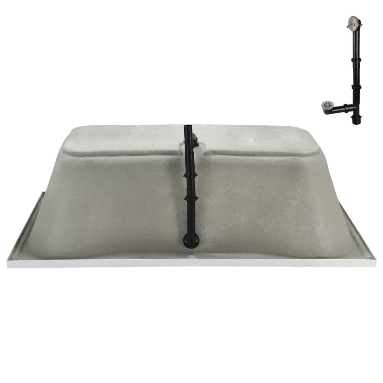 72'' x 36'' Glossy White Acrylic Soaking Drop-In Bathtub