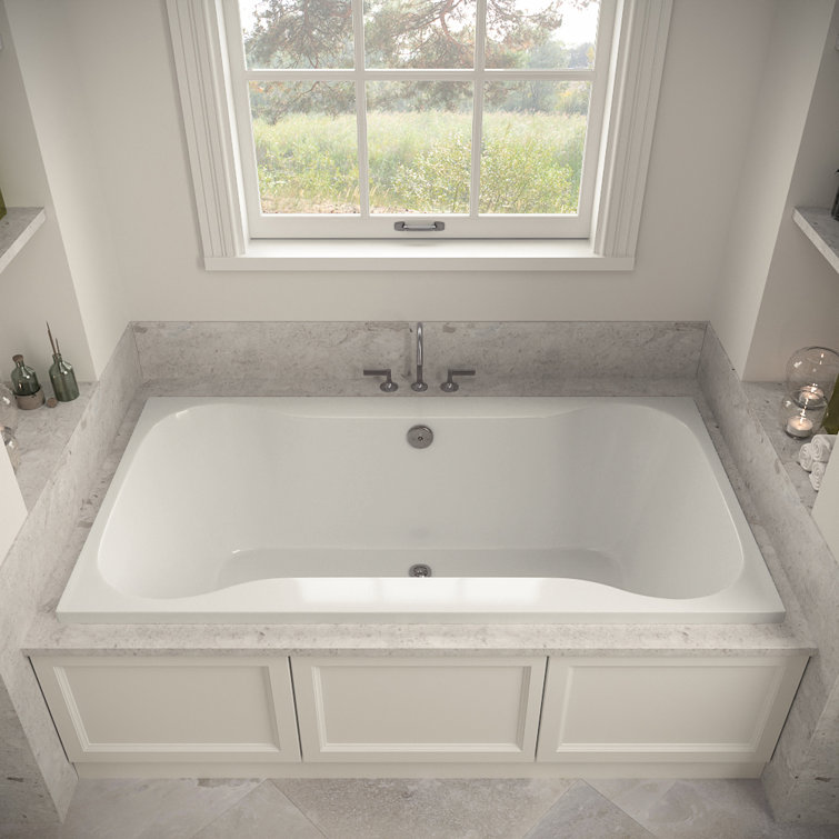 72'' x 36'' Glossy White Acrylic Soaking Drop-In Bathtub