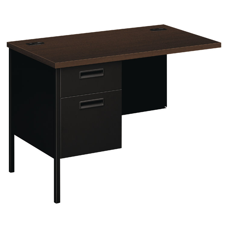 42" Dark Brown and Black Left Desk Return