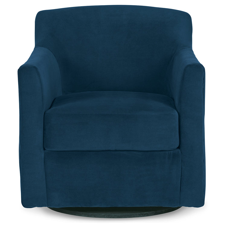 Modern Blue Spot Velvet 29" Swivel Accent Chair