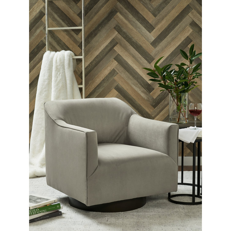 Putty Faux Leather Swivel Accent Chair with Metal Base