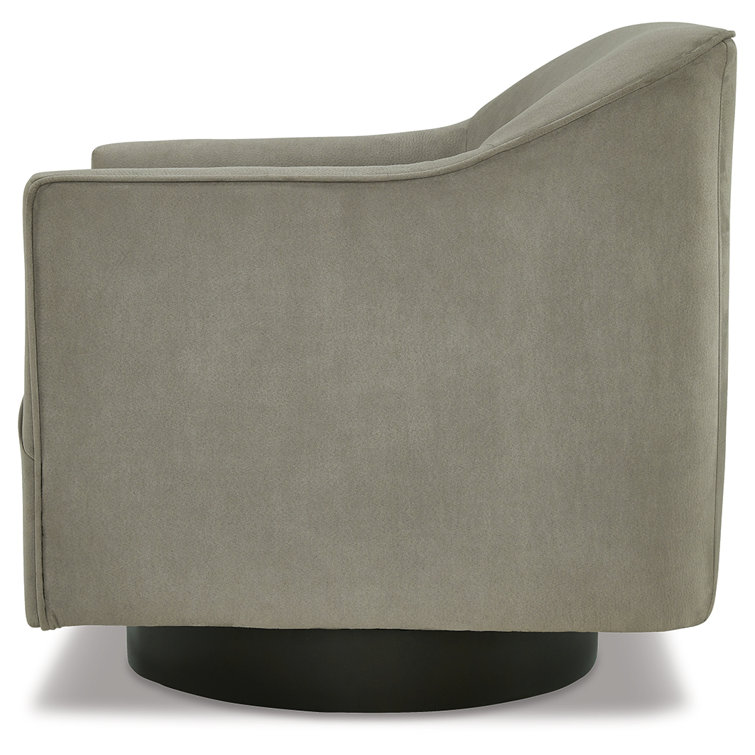 Putty Faux Leather Swivel Accent Chair with Metal Base