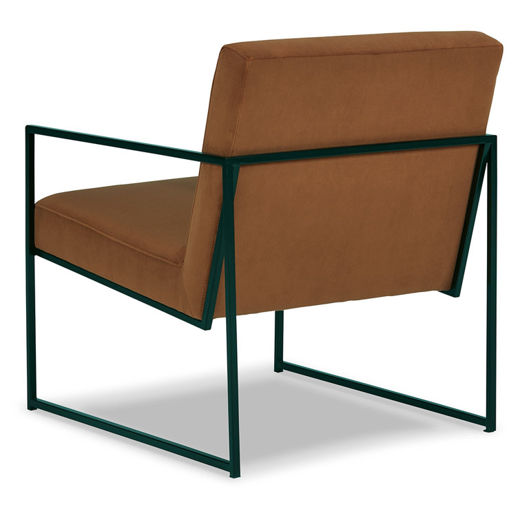Spice-Hued Velvet Contemporary Accent Chair with Metal Frame