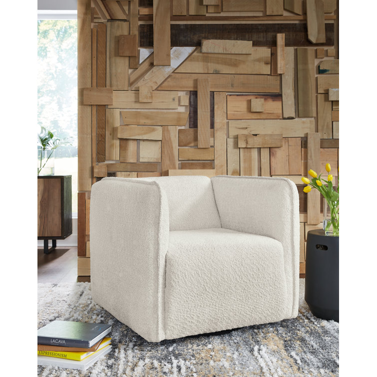 Lonoke Contemporary Gray Boucle Swivel Accent Chair