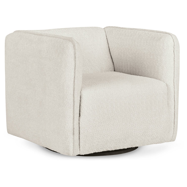 Lonoke Contemporary Gray Boucle Swivel Accent Chair
