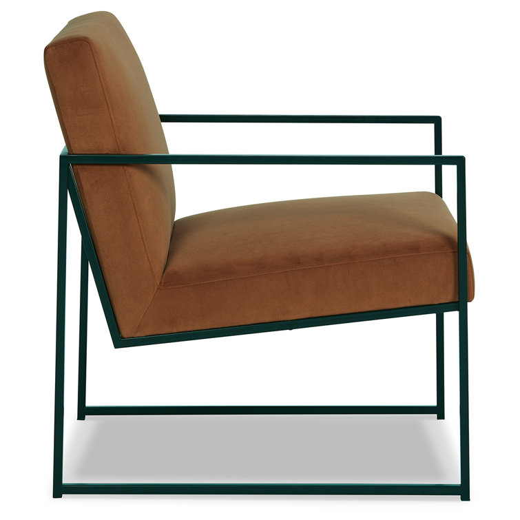 Spice-Hued Velvet Contemporary Accent Chair with Metal Frame
