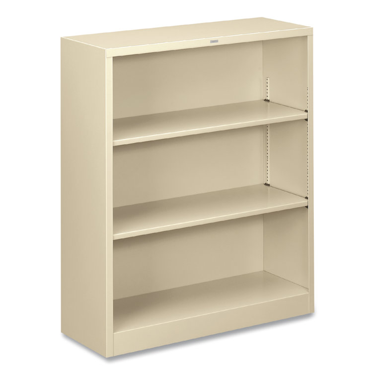 Putty Adjustable Steel Three-Shelf Bookcase, 41" Height