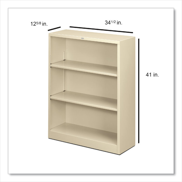 Putty Adjustable Steel Three-Shelf Bookcase, 41" Height