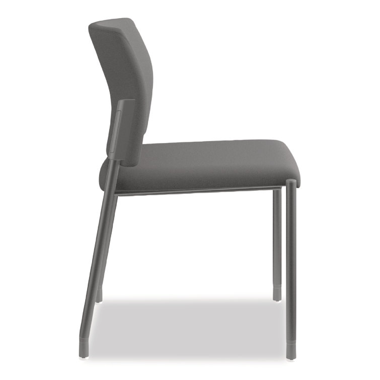 ErgoFlex Black Fabric and Metal Stackable Swivel Side Chair
