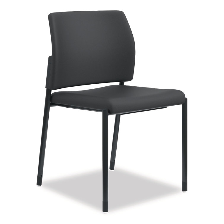 ErgoFlex Black Fabric and Metal Stackable Swivel Side Chair