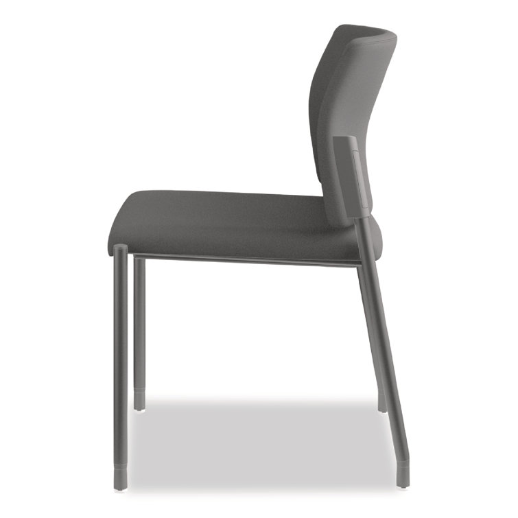 ErgoFlex Black Fabric and Metal Stackable Swivel Side Chair