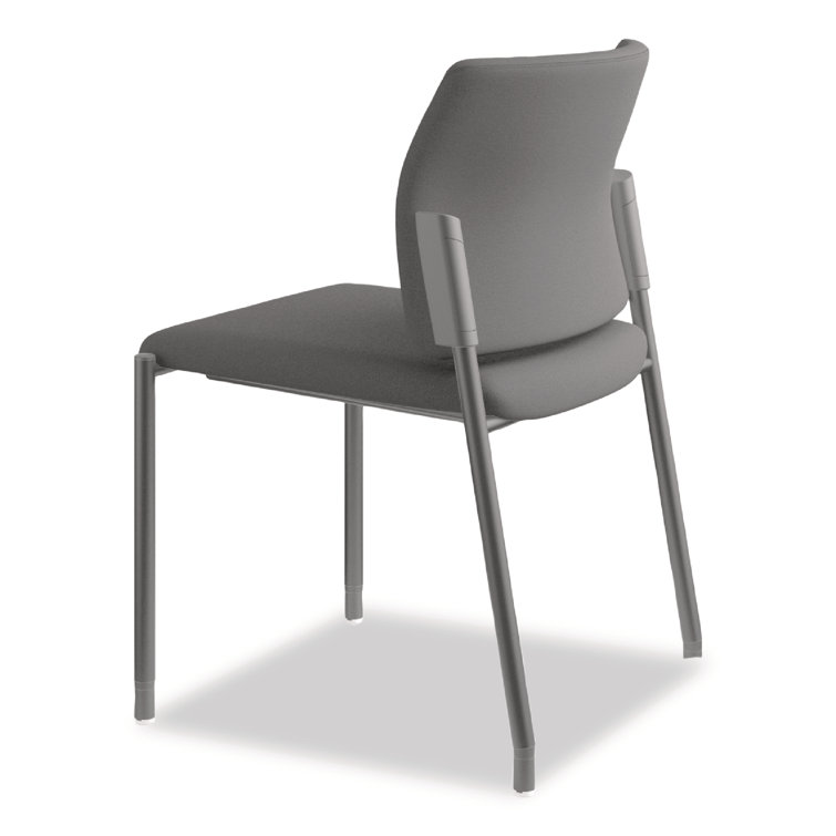 ErgoFlex Black Fabric and Metal Stackable Swivel Side Chair