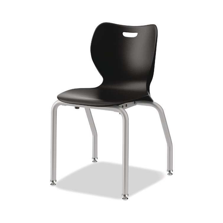 Onyx Black 19.5" Tubular Steel Stackable Classroom Chair