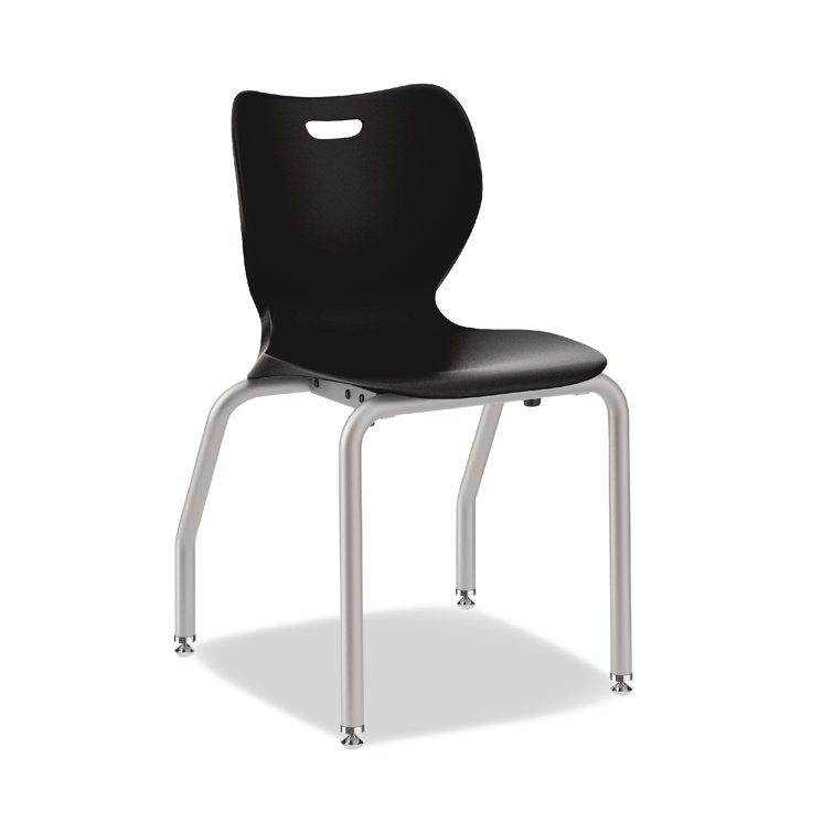 Onyx Black 19.5" Tubular Steel Stackable Classroom Chair