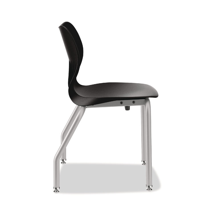 Onyx Black 19.5" Tubular Steel Stackable Classroom Chair