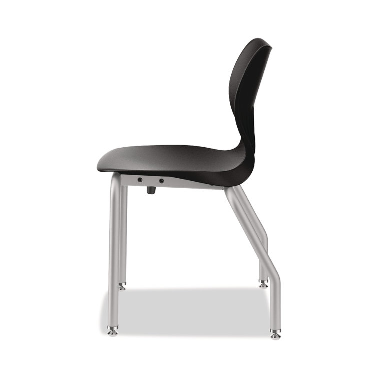 Onyx Black 19.5" Tubular Steel Stackable Classroom Chair
