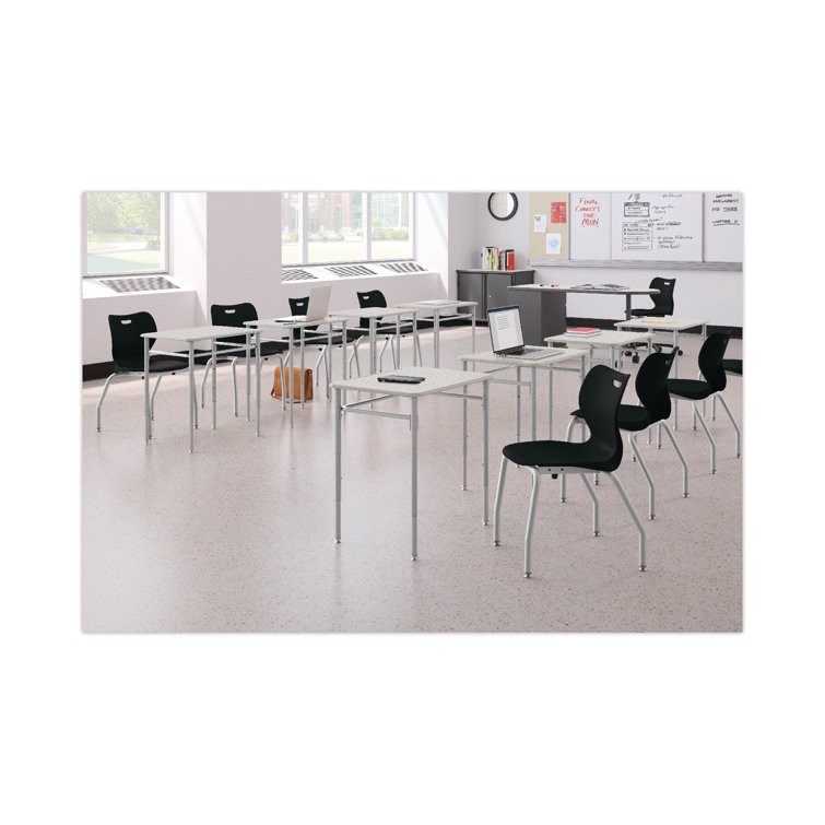 Onyx Black 19.5" Tubular Steel Stackable Classroom Chair
