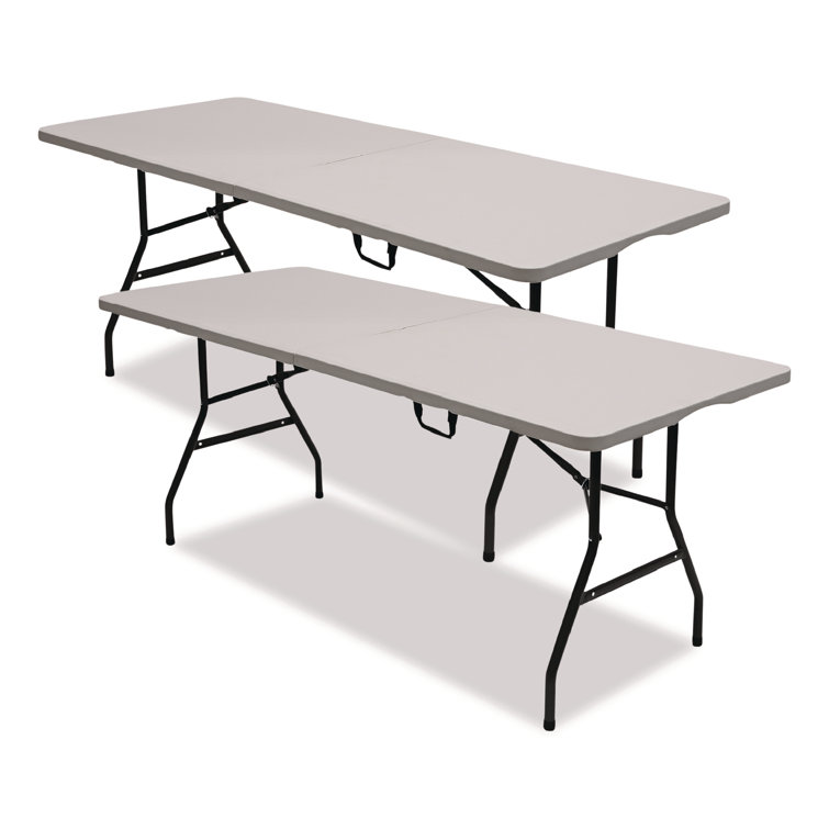 Gray and White Granite Resin Bifold Folding Table, 71"