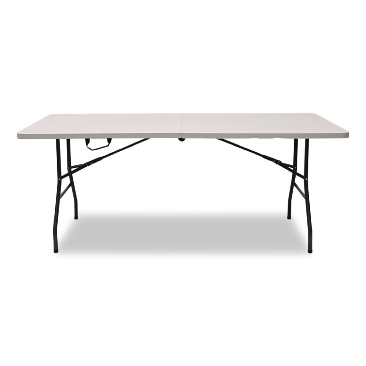 Gray and White Granite Resin Bifold Folding Table, 71"