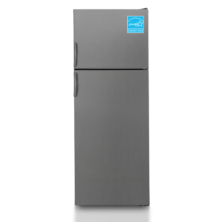 Equator Stainless Steel Energy Star Refrigerator-Freezer with Adjustable Shelves